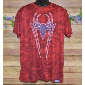 Marvel Men's Red Spider-Man Logo Crewneck Short Sleeve T-Shirt Size 2X Superhero